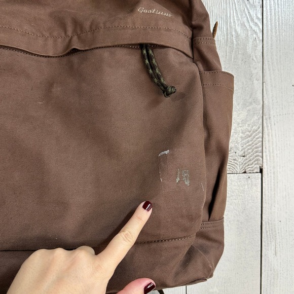 Gootium Brown Canvas Backpack Travel Bag with Leather Accents - Picture 2 of 11